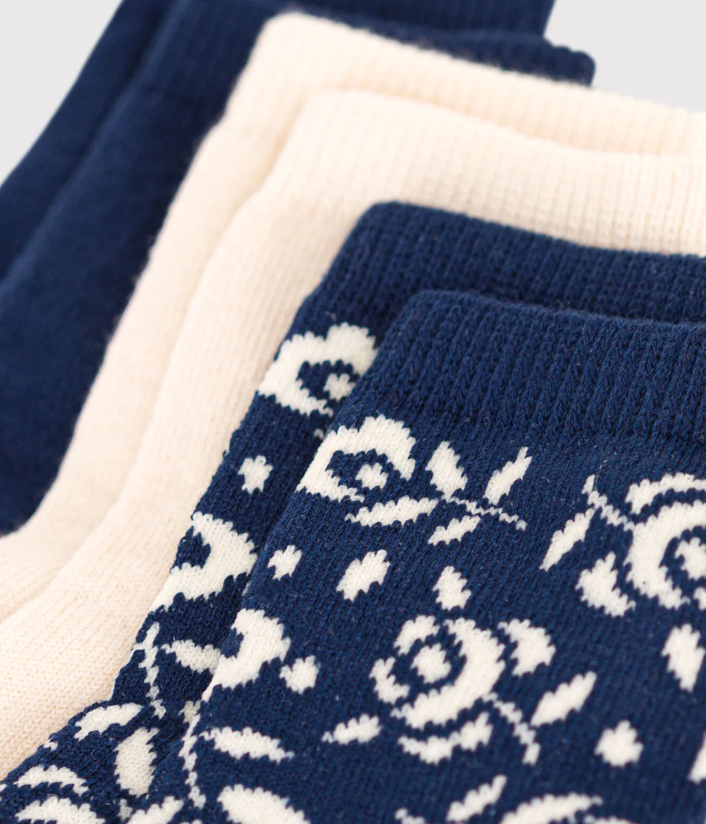 Petit Bateau Socken, Schühchen*3 Paar Baby-Socken aus Baumwolle mit Blumenmotiv variante 1