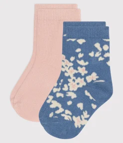 Petit Bateau Socken, Schühchen*2 Paar Baby-Socken aus Baumwolle mit Blumenmotiv variante 1