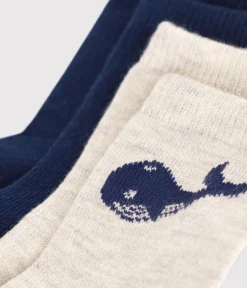 Petit Bateau Socken, Schühchen*2 Paar Baby-Socken aus Baumwolle mit Wal-Motiv variante 1