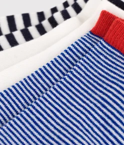 Petit Bateau Socken, Hausschuhe|Socken, Strumpfhosen*3 PAAR GESTREIFTE BAUMWOLLSOCKEN FÜR KINDER variante 1