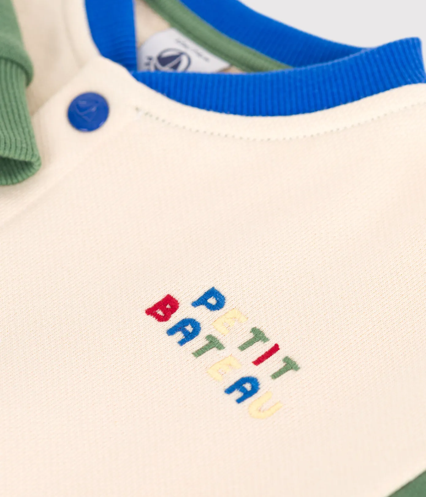 Petit Bateau Pullover, Cardigans*Baby College-Jacke aus Baumwolle im Colorblock AVALANCHE/ PALMERAIE