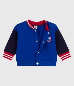 Petit Bateau Pullover, Cardigans*Baby College-Jacke aus zweifarbiger Baumwolle blau OLYMPIC/ SOIR