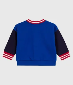 Petit Bateau Pullover, Cardigans*Baby College-Jacke aus zweifarbiger Baumwolle blau OLYMPIC/ SOIR