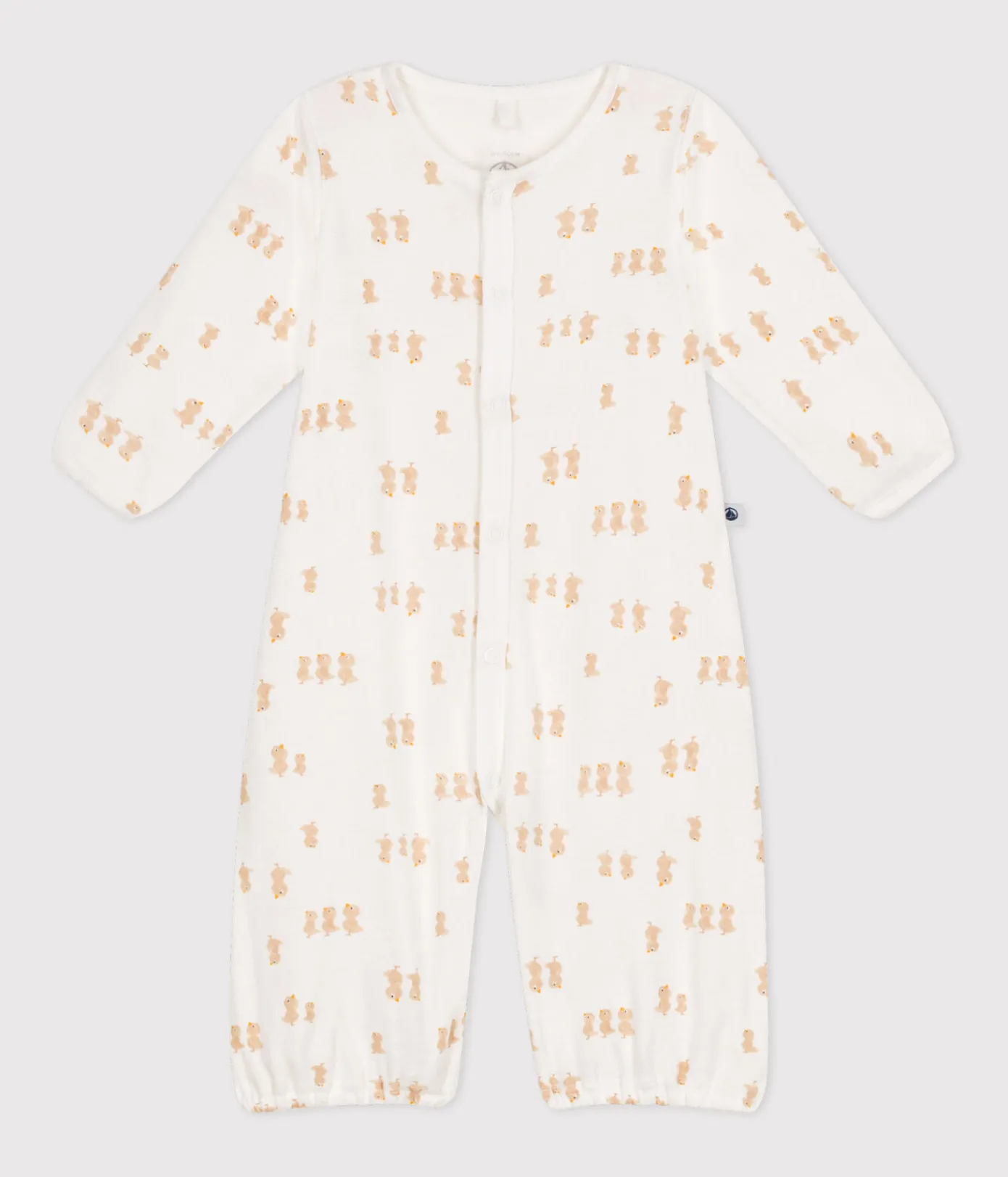 Petit Bateau Newborn|Schlafanzüge, Strampler*Baby Kombi-Overall aus Baumwolle weiss MARSHMALLOW/grau GRIS