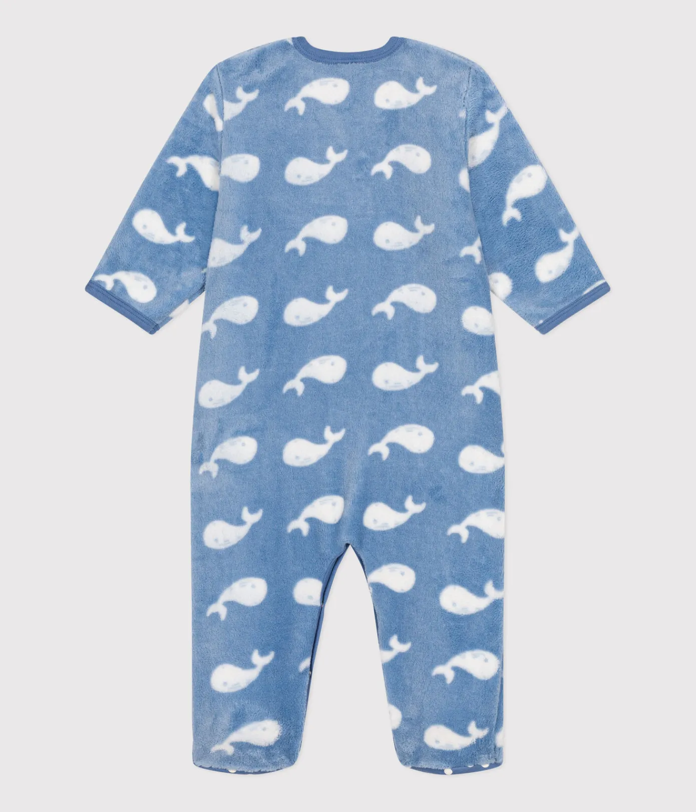 Petit Bateau Schlafanzüge, Strampler*Baby Overall-Pyjama aus Fleece blau BEACH/ MARSHMALLOW