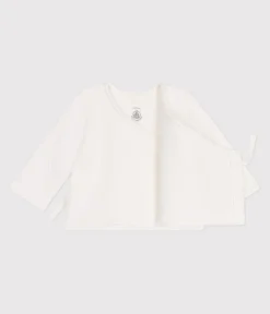 Petit Bateau Pullover, Cardigans|Newborn*Baby Wickeljacke aus gestepptem Baumwoll-jersey weiss MARSHMALLOW