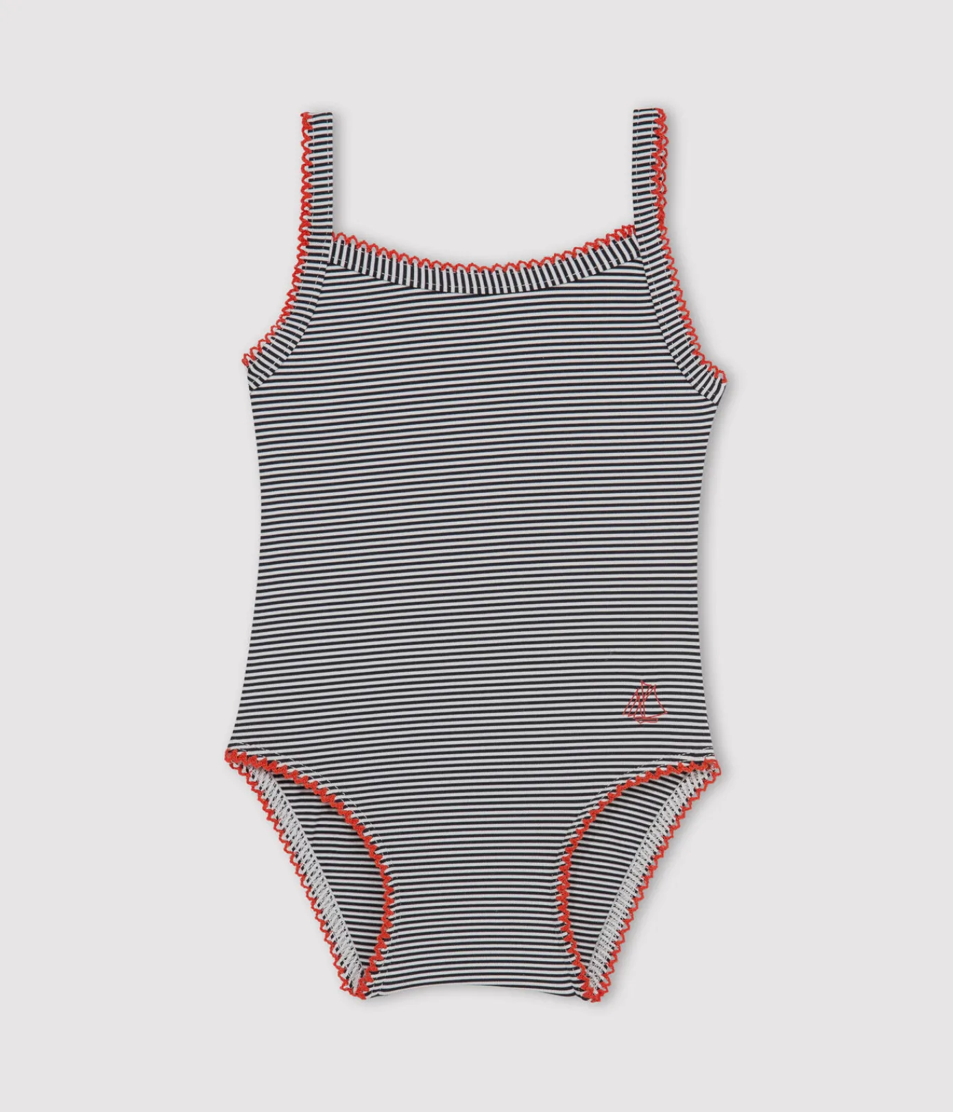 Petit Bateau Bademode, Uv-Kleidung*Baby-Badeanzug mit Ringelstreifen für Mädchen blau ABYSSE/weiss LAIT