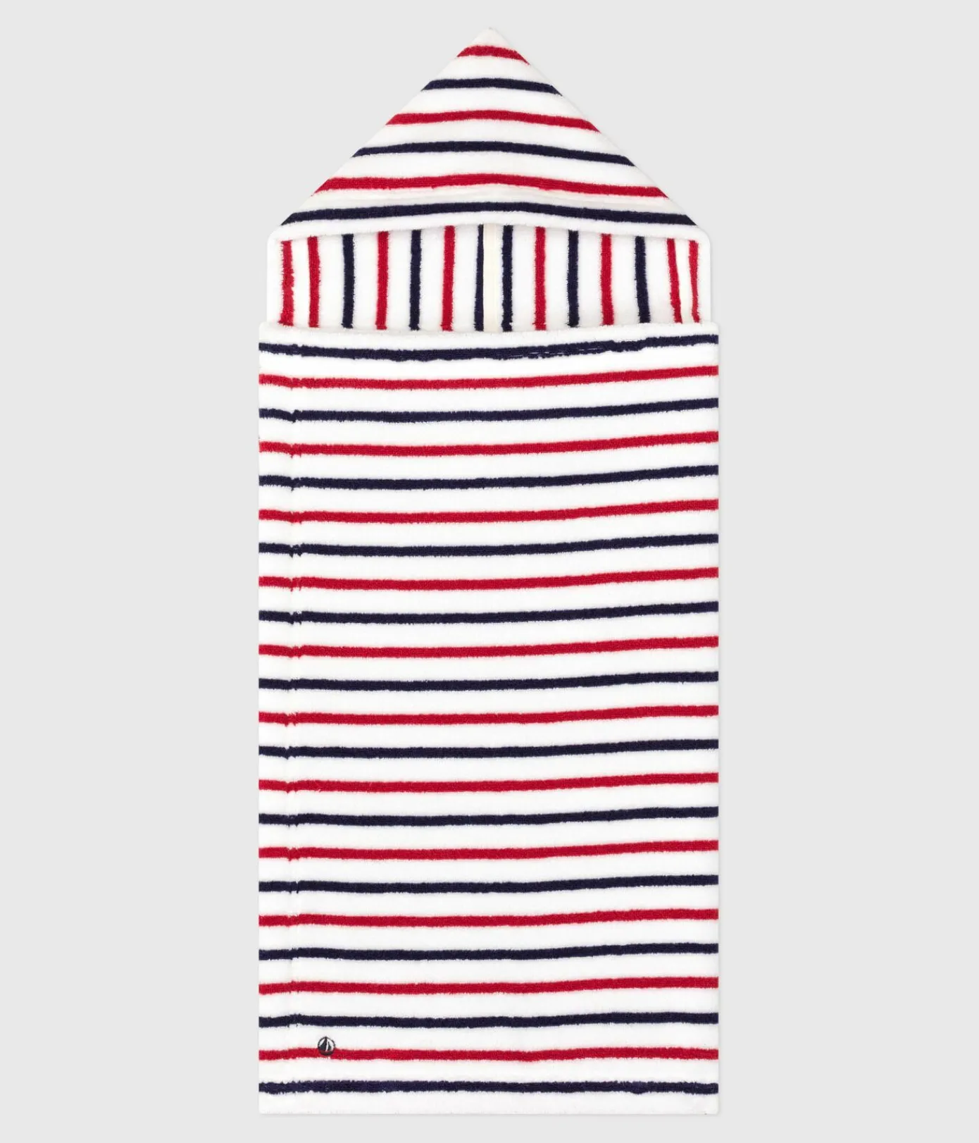 Petit Bateau Badetücher, Badecapes*Baby-Badehandtuch aus Frottee mit Streifen weiss MARSHMALLOW/weiss MULTICO