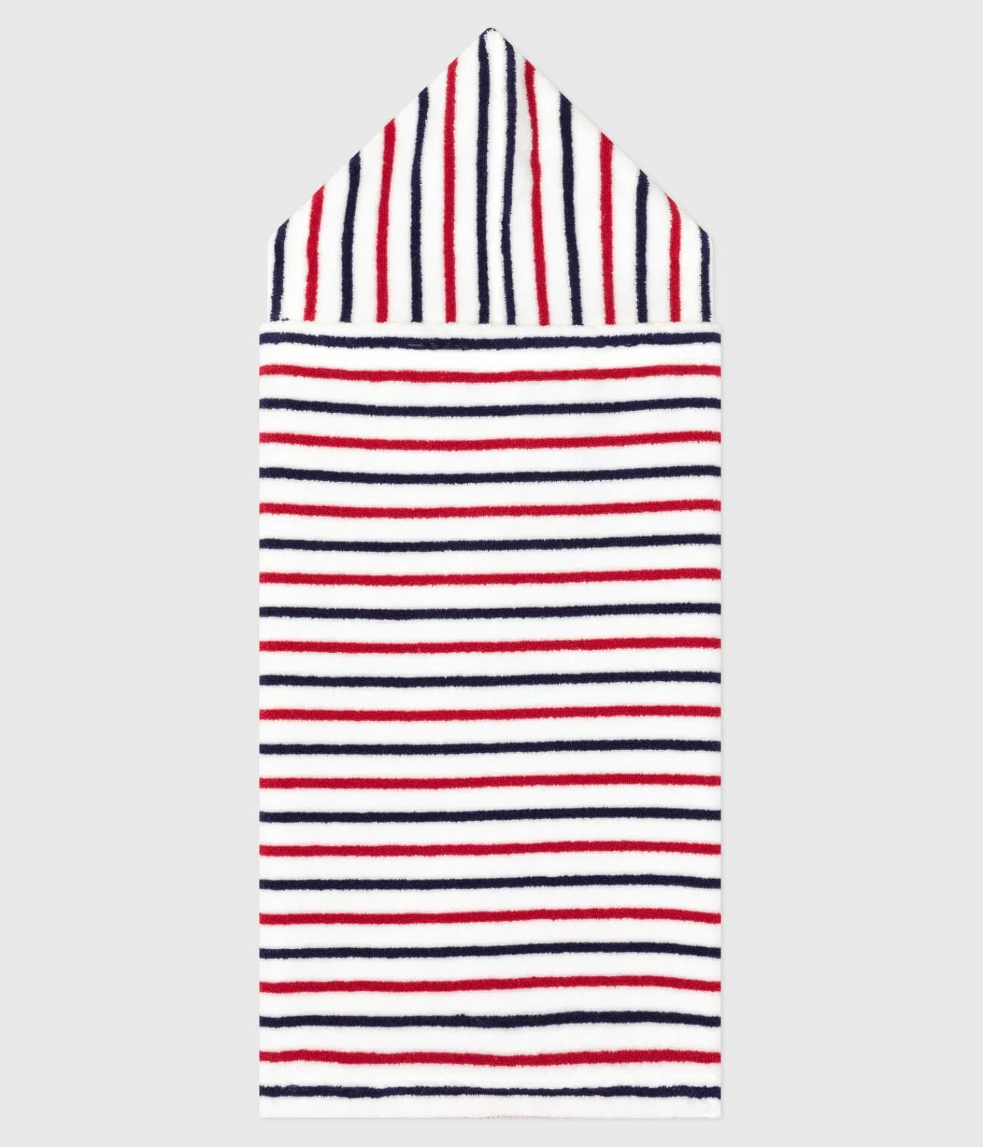 Petit Bateau Badetücher, Badecapes*Baby-Badehandtuch aus Frottee mit Streifen weiss MARSHMALLOW/weiss MULTICO