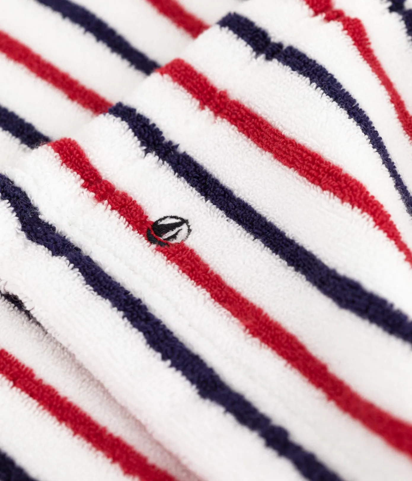 Petit Bateau Badetücher, Badecapes*Baby-Badehandtuch aus Frottee mit Streifen weiss MARSHMALLOW/weiss MULTICO