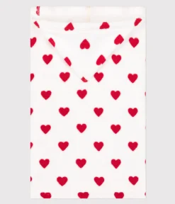 Petit Bateau Badetücher, Badecapes​*Baby-Badehandtuch mit Herzmotiv aus Frottee weiss MARSHMALLOW/ROT TERKUIT
