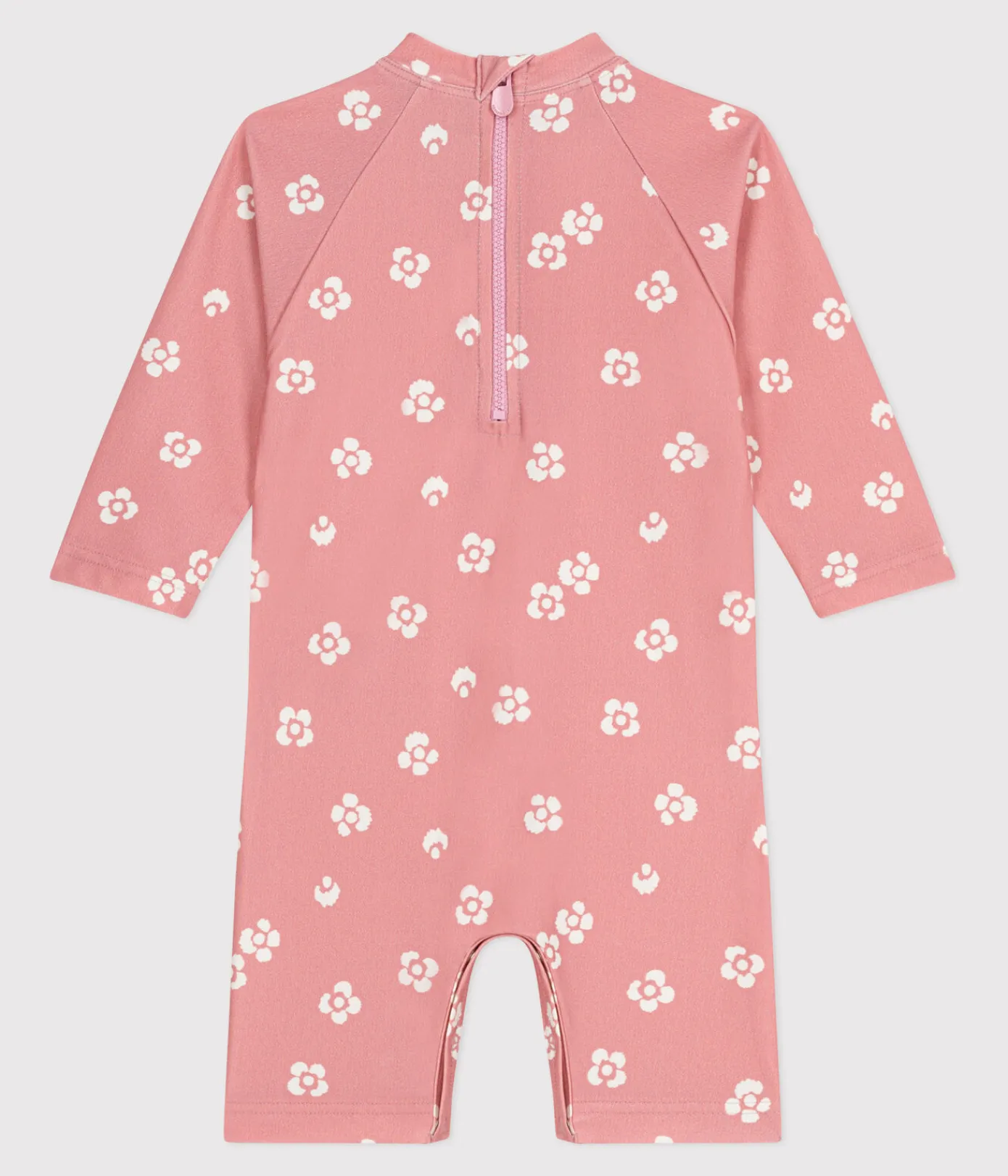 Petit Bateau Bademode, Uv-Kleidung*Baby-Badeoverall mit UV-Schutz, Blumenmuster rosa CHARME/weiss MARSHMALLOW
