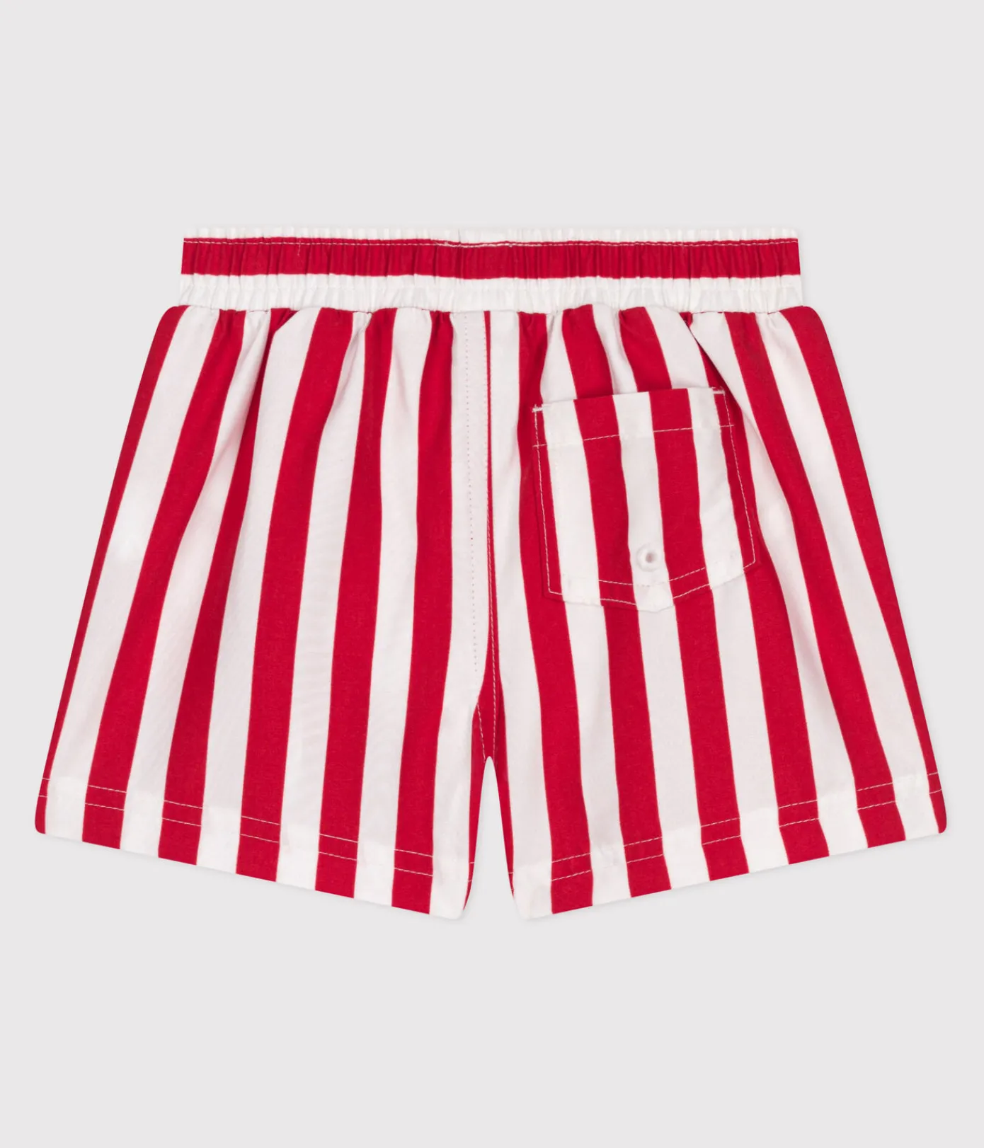 Petit Bateau Bademode, Uv-Kleidung*Baby-Badeshorts mit Streifenmuster ROT MARSHMALLOW/ SPI
