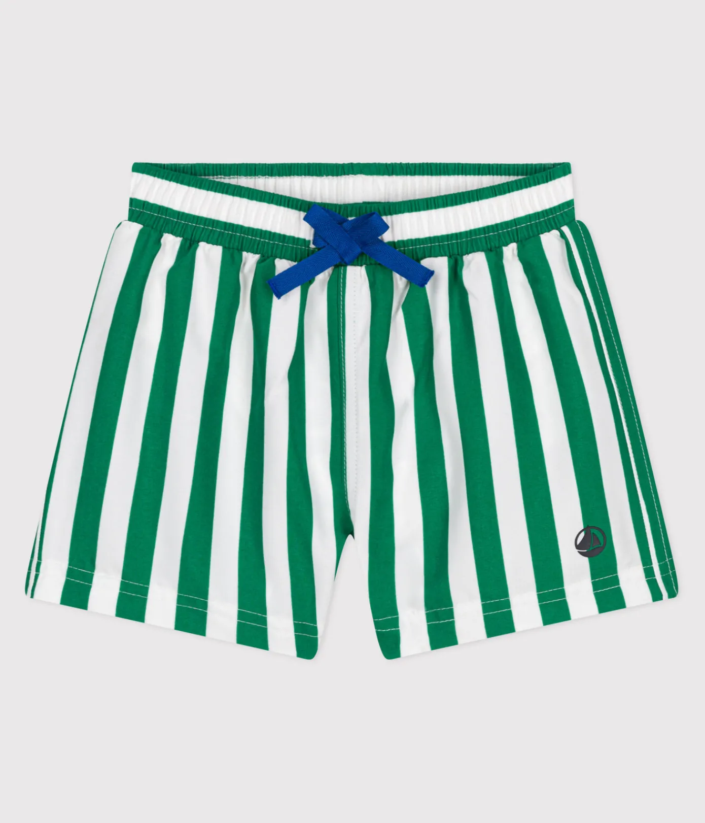 Petit Bateau Bademode, Uv-Kleidung*Baby-Badeshorts mit Streifenmuster grün MARSHMALLOW/ JARDIN
