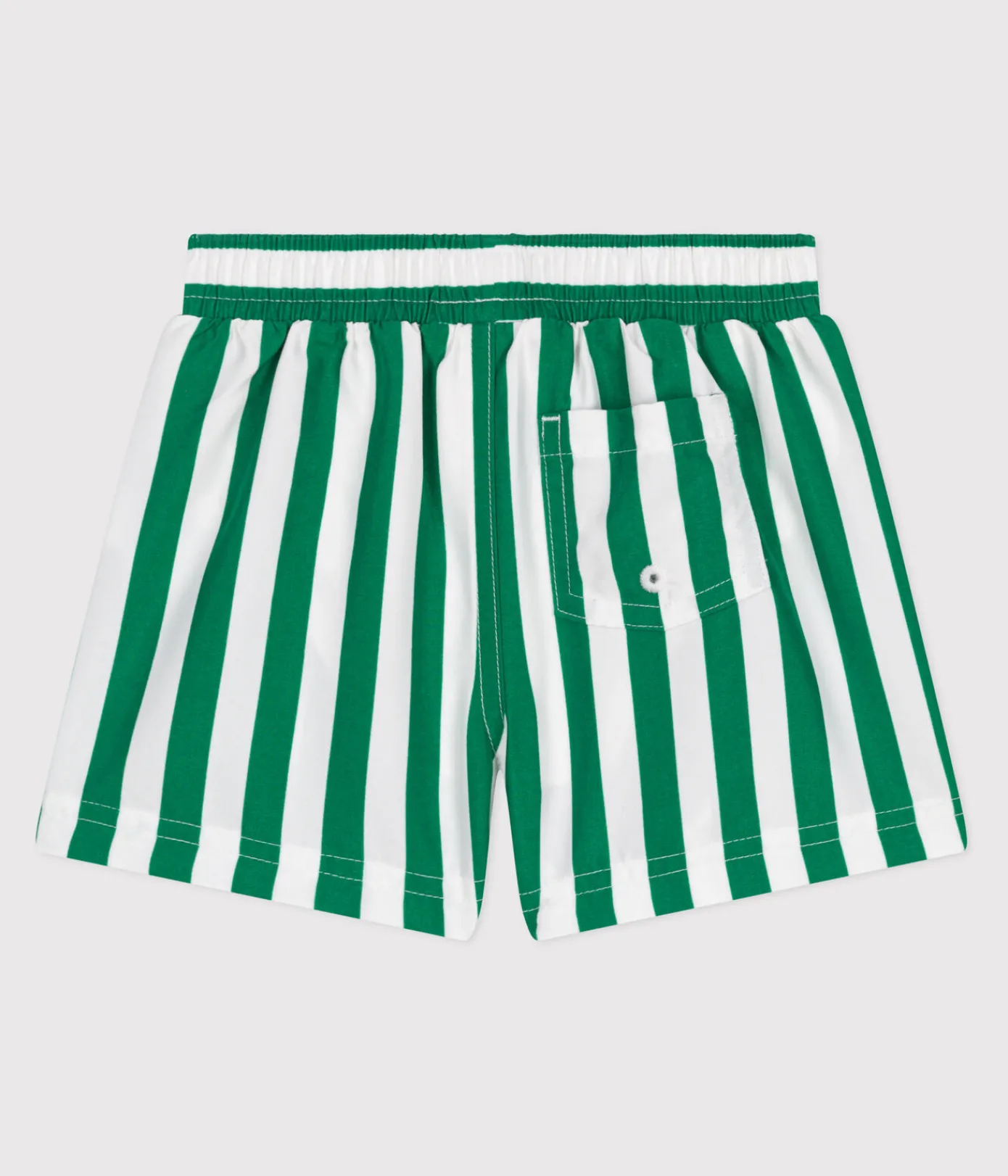 Petit Bateau Bademode, Uv-Kleidung*Baby-Badeshorts mit Streifenmuster grün MARSHMALLOW/ JARDIN