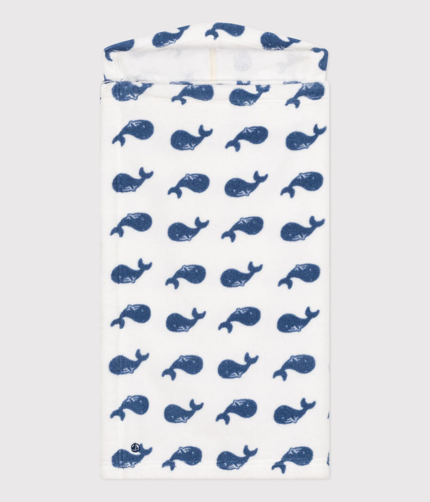 Petit Bateau Badetücher, Badecapes*Baby-Badetuch mit Kapuze aus Frottee mit Walmuster MARSHMALLOW/ BEACH