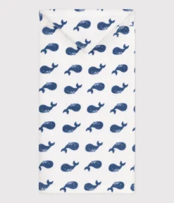 Petit Bateau Badetücher, Badecapes*Baby-Badetuch mit Kapuze aus Frottee mit Walmuster MARSHMALLOW/ BEACH