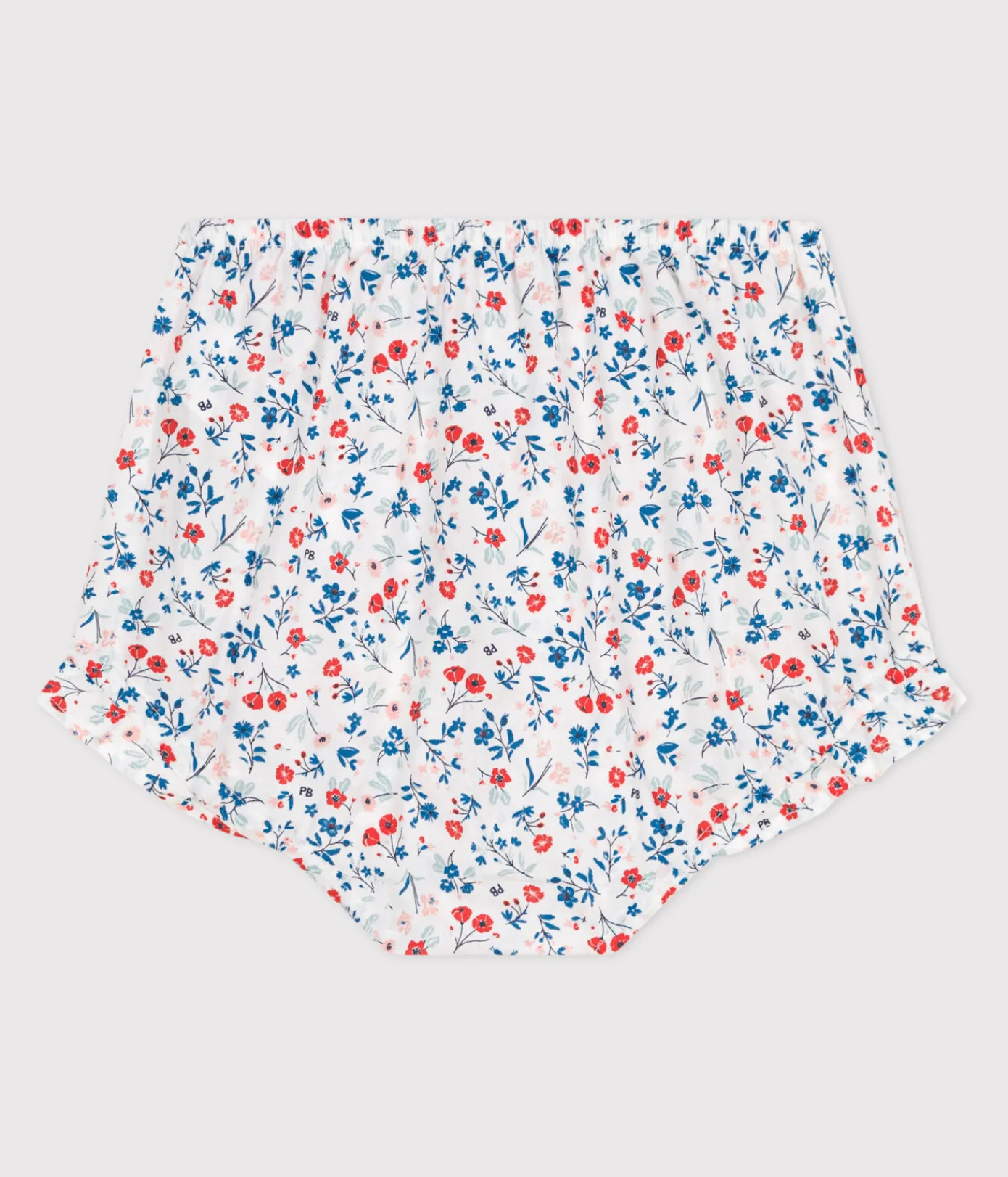 Petit Bateau Shorts, Hosen, Leggings*Baby-Bloomer aus Popeline mit Blümchenmuster weiss MARSHMALLOW/weiss MULTICO