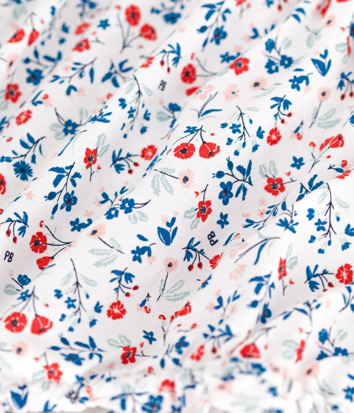 Petit Bateau Shorts, Hosen, Leggings*Baby-Bloomer aus Popeline mit Blümchenmuster weiss MARSHMALLOW/weiss MULTICO