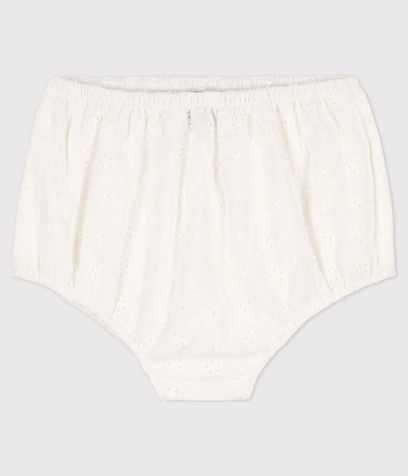 Petit Bateau Shorts, Hosen, Leggings*Baby-Bloomers in Broderie Anglaise. weiss MARSHMALLOW