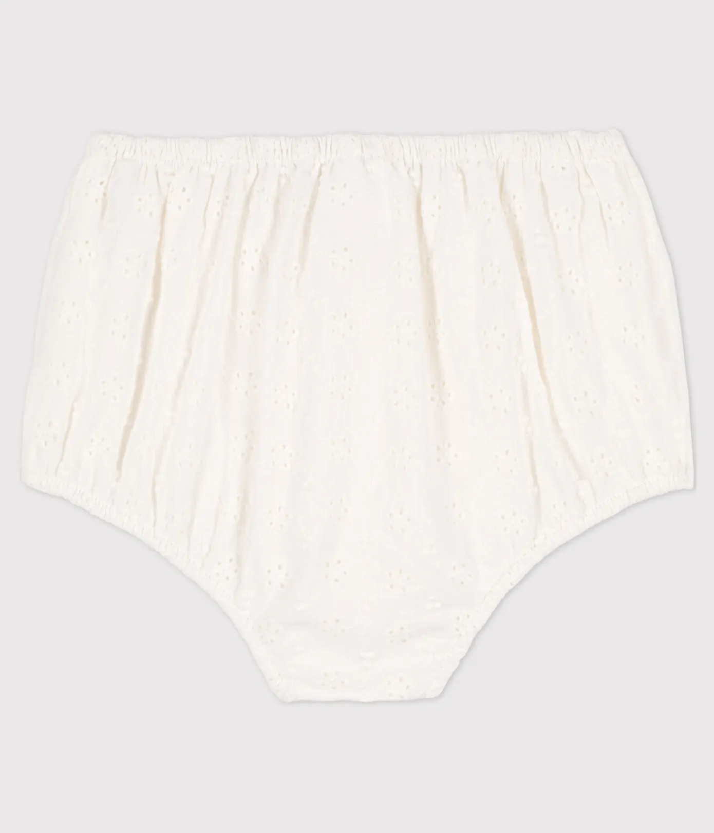 Petit Bateau Shorts, Hosen, Leggings*Baby-Bloomers in Broderie Anglaise. weiss MARSHMALLOW