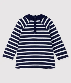 Petit Bateau T-Shirts, Oberteile*Baby-Bluse aus Baumwolle. blau SMOKING/ MARSHMALLOW ARGENT BRILLANT