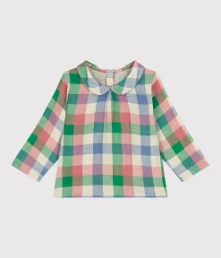 Petit Bateau T-Shirts, Oberteile*Baby-Bluse aus Musselin-Stoff weiss AVALANCHE/ MULTICO
