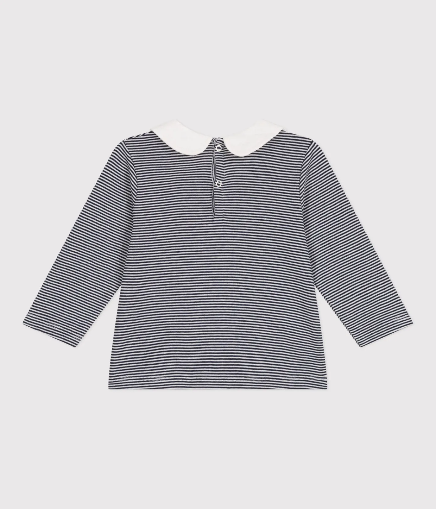 Petit Bateau T-Shirts, Oberteile*Baby-Bluse mit Kragen aus Baumwolle blau SMOKING/weiss MARSHMALLOW