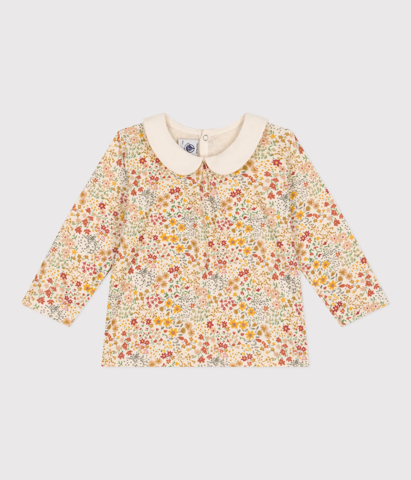 Petit Bateau T-Shirts, Oberteile*Baby-Bluse mit Kragen aus Baumwolle weiss AVALANCHE/ MULTICO