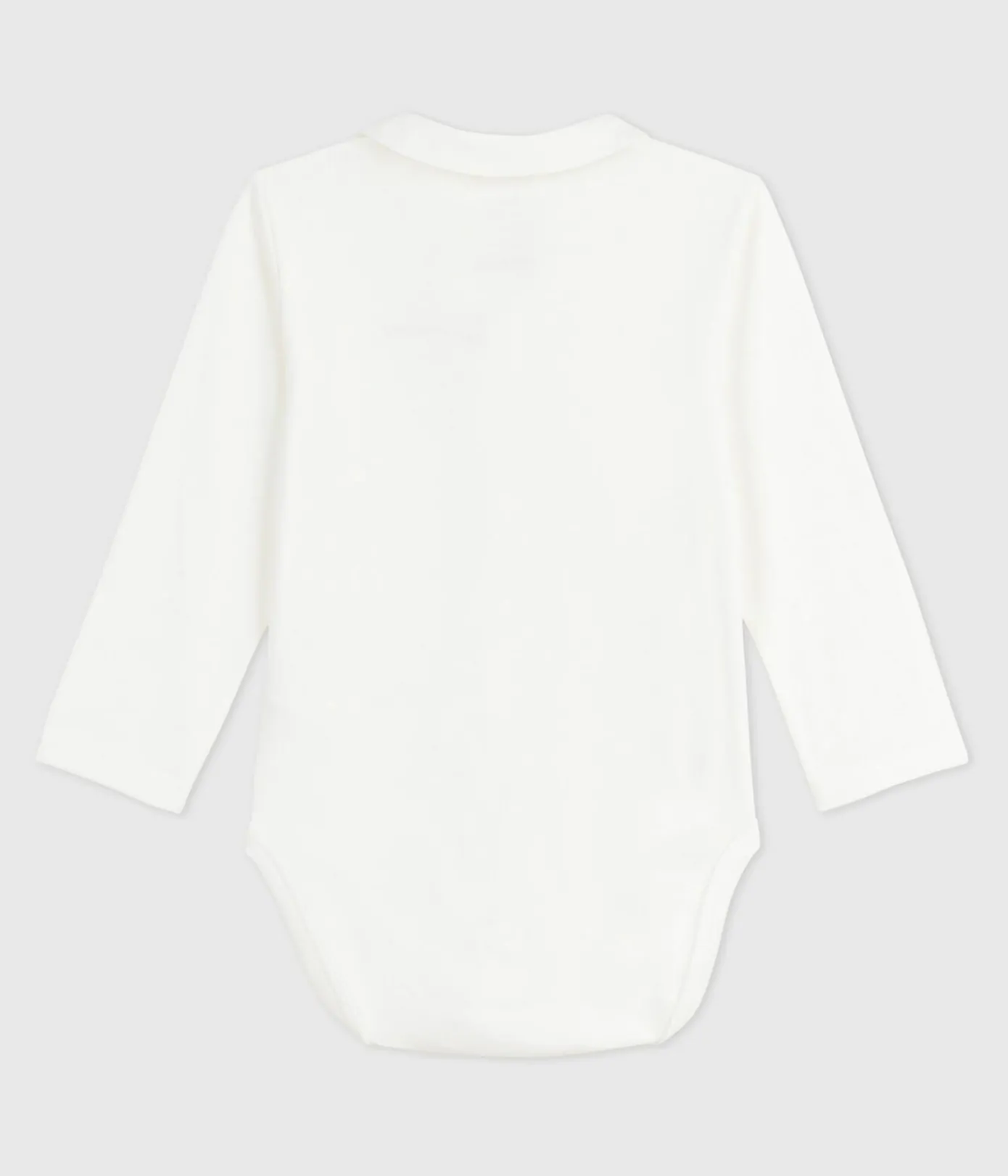 Petit Bateau T-Shirts, Oberteile|Newborn*Baby-Body mit besticktem Kragen und Schriftzug an der Brust weiss MARSHMALLOW/ROT