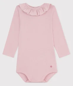 Petit Bateau T-Shirts, Oberteile*Baby-Body mit Kragen aus einfarbiger Baumwolle rosa JOLI