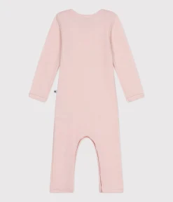 Petit Bateau Bodys*Baby-Body mit langen Beinen aus Wolle und Baumwolle rosa SALINE