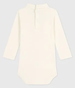 Petit Bateau T-Shirts, Oberteile*Baby-Body mit Rollkragen aus einfarbiger Baumwolle naturfarben MILK