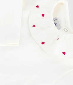 Petit Bateau T-Shirts, Oberteile*Baby-Body mit Rollkragen aus einfarbiger Baumwolle weiss MARSHMALLOW