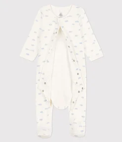 Petit Bateau Schlafanzüge, Strampler|Newborn*Baby-Bodyjama aus Doppeljersey weiss MARSHMALLOW/weiss MULTICO