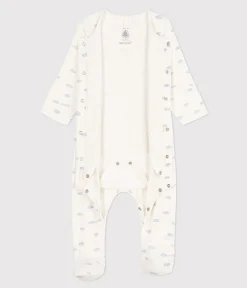 Petit Bateau Schlafanzüge, Strampler|Newborn*Baby-Bodyjama aus Doppeljersey weiss MARSHMALLOW/weiss MULTICO