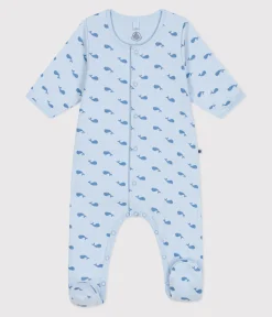 Petit Bateau Schlafanzüge, Strampler|Newborn*Baby-Bodyjama aus Doppeljersey mit Walen blau TOUDOU/ ALASKA