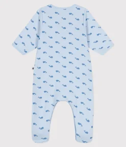 Petit Bateau Schlafanzüge, Strampler|Newborn*Baby-Bodyjama aus Doppeljersey mit Walen blau TOUDOU/ ALASKA
