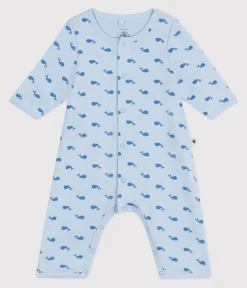 Petit Bateau Newborn|Schlafanzüge, Strampler*Baby-Bodyjama ohne Füßchen aus Baumwolle mit Wal-Motiv blau TOUDOU/ ALASKA