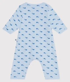 Petit Bateau Newborn|Schlafanzüge, Strampler*Baby-Bodyjama ohne Füßchen aus Baumwolle mit Wal-Motiv blau TOUDOU/ ALASKA