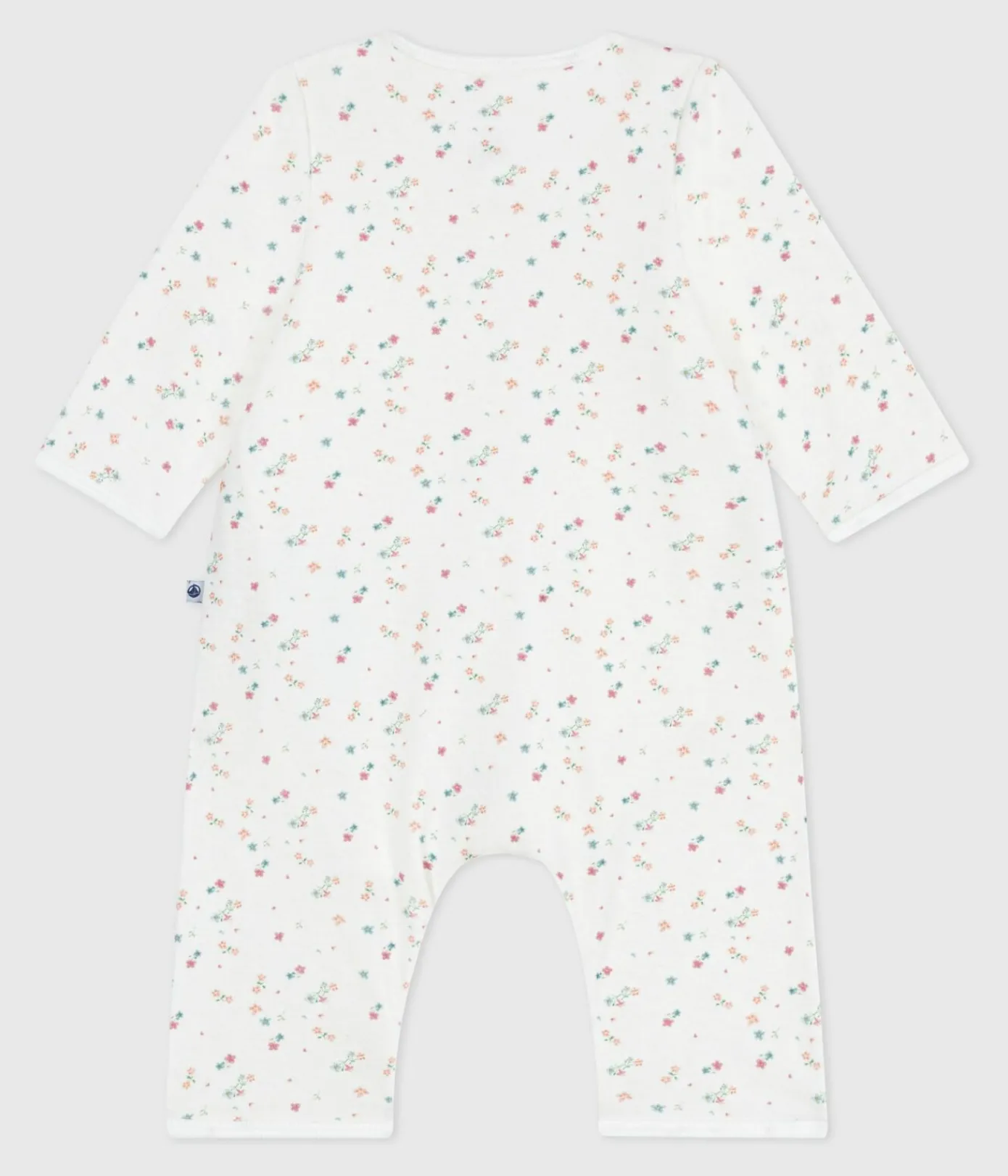 Petit Bateau Schlafanzüge, Strampler|Newborn*Baby-Bodyjama ohne Füßchen aus Baumwolle mit Blumenmotiv weiss MARSHMALLOW/weiss MULTICO