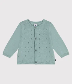 Petit Bateau Pullover, Cardigans*Baby-Cardigan aus Baumwolle mit Zierstrick grün PAUL