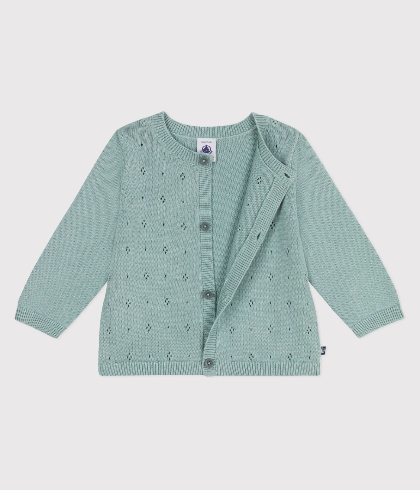 Petit Bateau Pullover, Cardigans*Baby-Cardigan aus Baumwolle mit Zierstrick grün PAUL