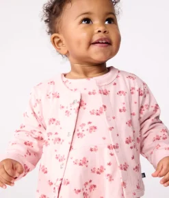 Petit Bateau Pullover, Cardigans*Baby-Cardigan aus Baumwolle mit Blumenmotiv rosa JOLI/weiss MULTICO