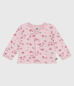 Petit Bateau Pullover, Cardigans*Baby-Cardigan aus Baumwolle mit Blumenmotiv rosa JOLI/weiss MULTICO