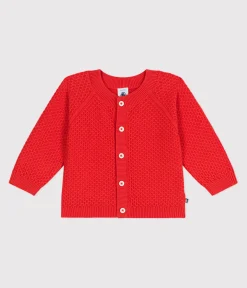 Petit Bateau Pullover, Cardigans*Baby-Cardigan aus Baumwolle mit Zierstrick SPICY