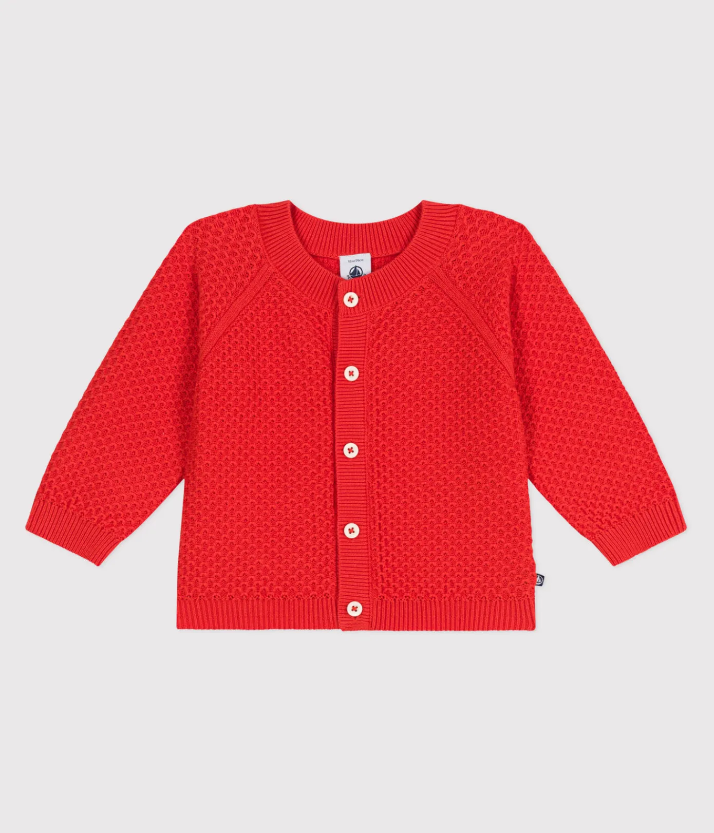 Petit Bateau Pullover, Cardigans*Baby-Cardigan aus Baumwolle mit Zierstrick SPICY