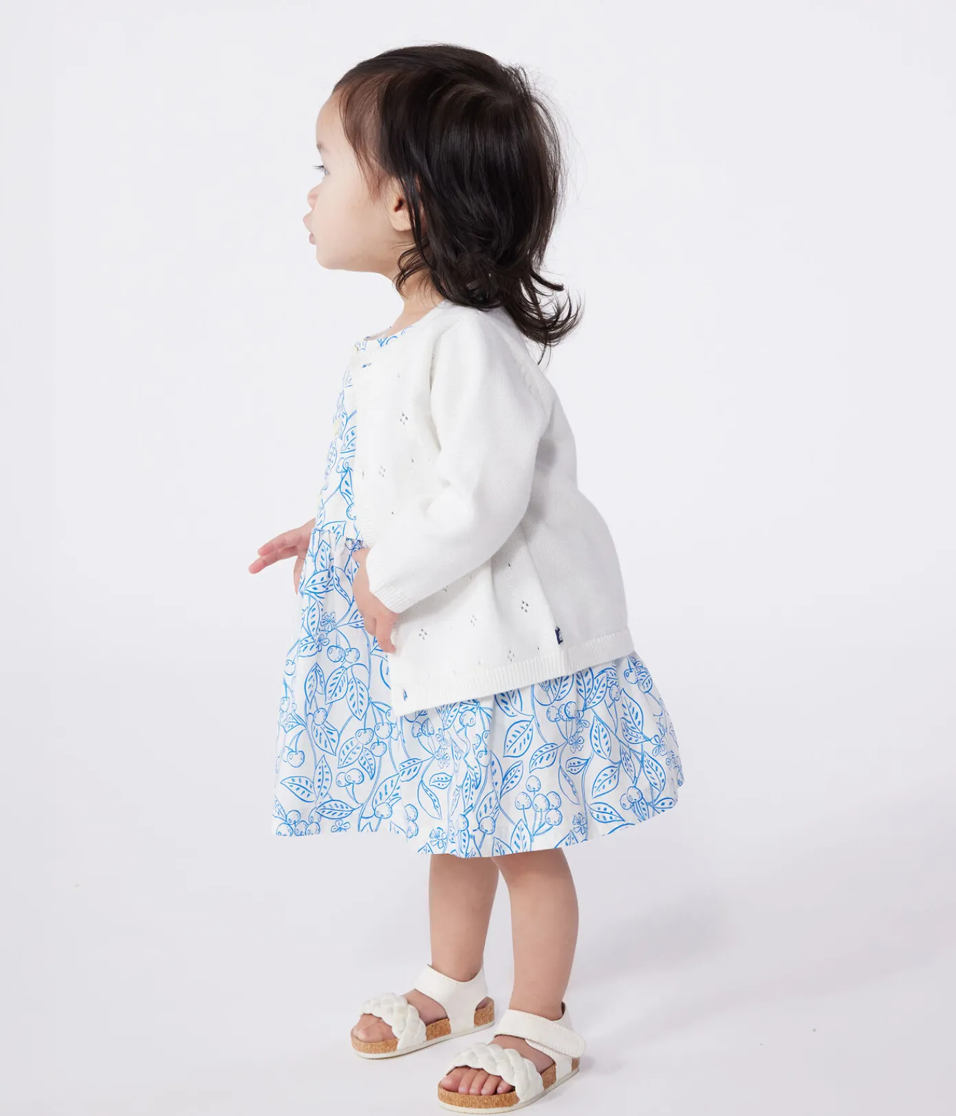 Petit Bateau Pullover, Cardigans*Baby-Cardigan aus Baumwolle mit Zierstrick weiss MARSHMALLOW