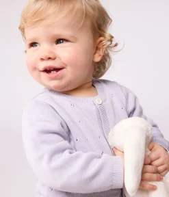 Petit Bateau Pullover, Cardigans*Baby-Cardigan aus einfarbigem Baumwollstrick violett PARME