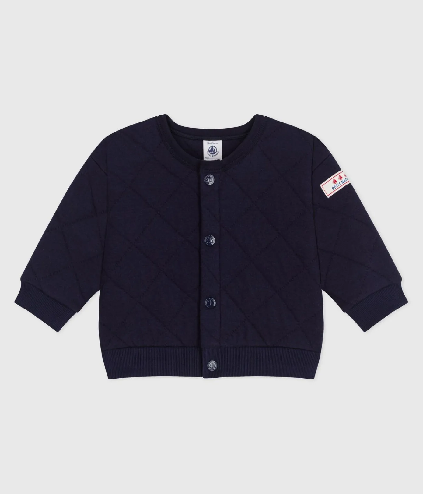 Petit Bateau Pullover, Cardigans*Baby-Cardigan aus einfarbigem festen Baumwollstoff SOIR